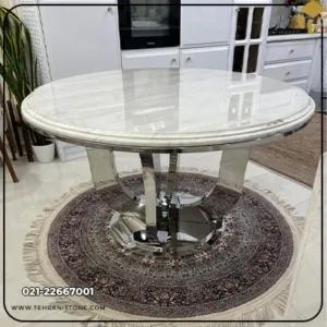 Stone Dining Table with Steel Legs, Code 006
