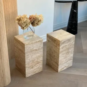Travertine Side Table – Code 0989