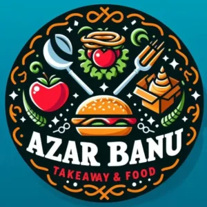 Minimalist takeout logo design for Azar Banu Restaurant